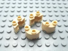 New LEGO Lot of 4 Tan 1x2x1 Half Cylinder Panel Pieces