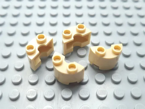 New LEGO Lot of 4 Tan 1x2x1 Half Cylinder Panel Pieces