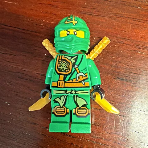 LEGO NINJAGO Lloyd Minifigure + Dual Gold Swords