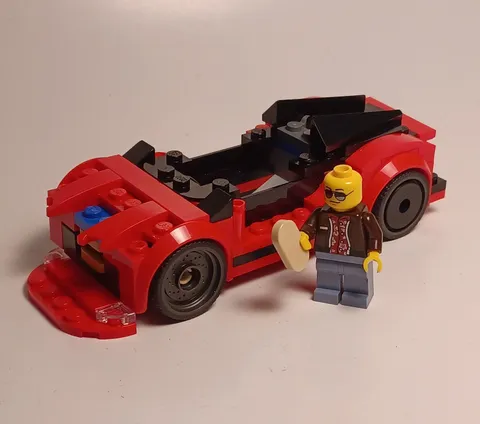 LEGO City Red Sports Car with Driver Minifigure 60448 Parts incomplete