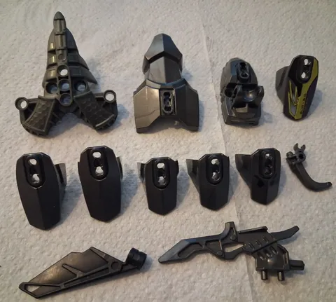 BC Lego Lot 12 Pearl Dark Gray Bionicle Pieces Connectors Legos