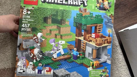 LEGO Minecraft The Skeleton Attack SET 21146 Open Box Only Missing brown Pickaxe