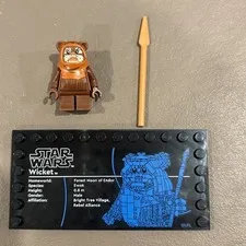 Lego Wicket (Ewok) Minifigure #sw1435 Molded Dark Orange Hood w/ Wrinkles New