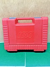 VINTAGE LEGO CARRYING AND STORAGE CASE RED PLASTIC 15X12X4 FLIP TOP LID (1985)