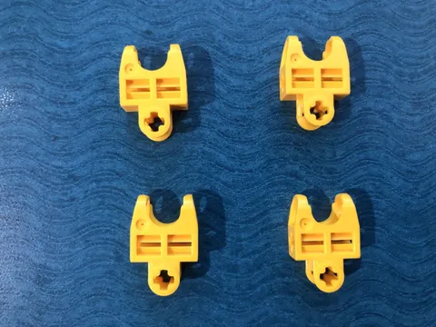 LEGO PART 32174 TECHNIC AXLE CONNECTOR 2X3 BALL SOCKET AXLE HOLE 4 PCS (YELLOW)