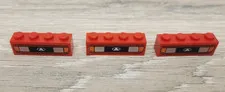 Lego 3010px1 Red Brick 1 x 4 Silver Car Headlights Orange Signal Lights Lot Of 3
