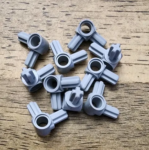 LEGO Light Bluish Gray, Axle, Pin Connector Hub, 2 Perpendicular Axles. QTY 10.