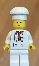 LEGO City Town Country Club Hotel Restaurant Classic Chef All White W/ 8 Buttons