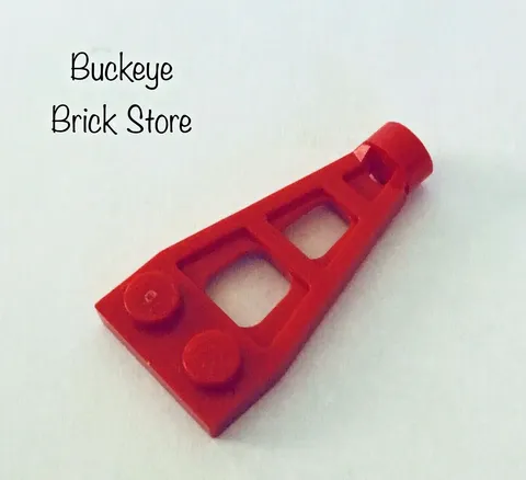 LEGO PLATE, Red Modified 1 x 2 w/Long Stud Holder Space Wing 4596
