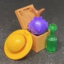 Lego One Piece - Devil Fruit w/ Box, Straw Hat & Bottle