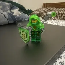 LEGO Green Minifigure w/ Shield Backpack Cannon Weapon Accessories Plastic