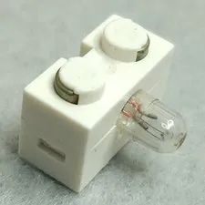 LEGO 6035c01 Electric Light Brick 1x2 w Lamp on Side 6034 6035 White x1 Genuine