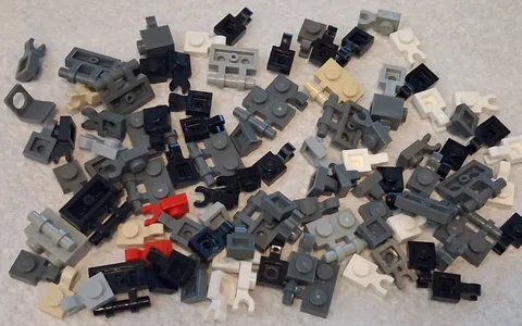 H Lego Lot 92 Assorted Modified Plates 4085c 6019 2540 White Gray Black