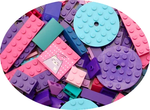 LEGO 130+ Purple Pink Blue Turquoise Bricks Parts Pieces Lot