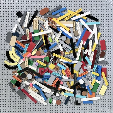 LEGO Bulk Lot 300+ Assorted Finishing Tiles, Multi-Colors And Sizes 1x8 2x4 1x6