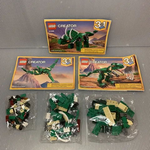 LEGO 3-in-1 Creator Set 31058 Mighty Dinosaurs, Complete w/ Sealed Bags/Booklets