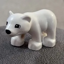 Lego Duplo Polar Bear Cub Baby Figure White Animal Toddler Toy 549J0