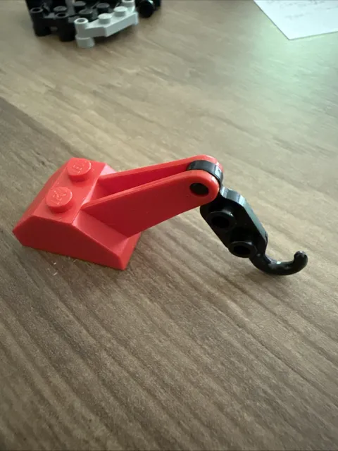 Vintage LEGO Tow Truck Hitch Red Hook Slope Double w/ Arm 3135 & Black Hook 3136