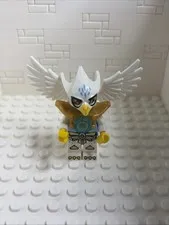 LEGO Legends of Chima Eris Eagle Tribe Minifigure with Gold Armor & Emblem Used