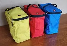 3 LEGO SOFT TRAVEL TOTES Zipper & Handle Red Yellow Blue MINT Condition