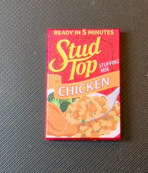 Stove Top Stuffing Chicken Parody Custom printed original LEGO® brick 2x3 tile