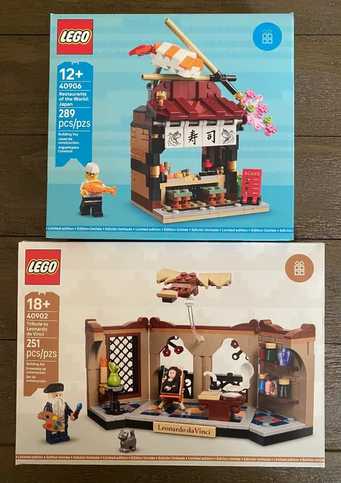 Lego Sets RESTAURANTS: JAPAN (Sushi) 40906 & TRIBUTE TO LEONARDO da VINCI 40902