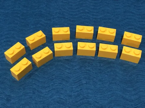 LEGO PART 3004 1X2 STANDARD BRICK 12 PIECES (YELLOW)
