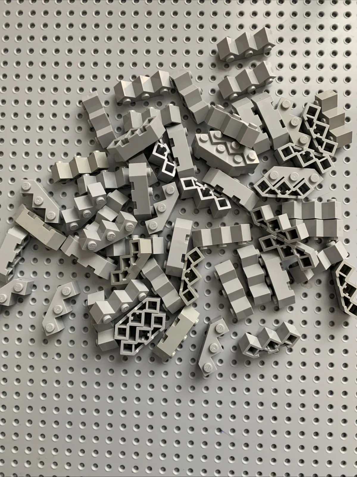 Lego Gray Brick, Modified Facet 3 x 3 part 2462 lot of 58  pieces