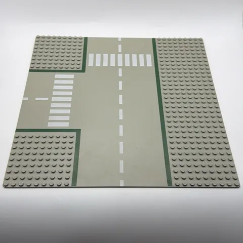 Lego Old Light Gray Baseplate Road 32 x 32 9-Stud T Intersection