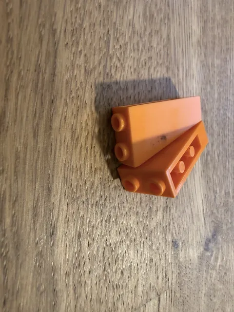 LEGO Orange Slope Pieces Lot, Plastic Parts Bulk Lot - 2 Pieces INVERTED STUDS