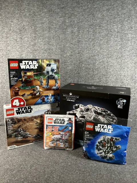 LEGO Star Wars Bundle Lot 5 Sets Millennium Falcon AT-ST AT-TE NIB Sealed