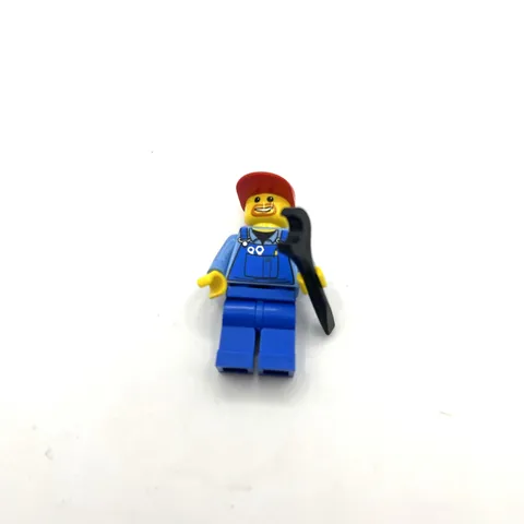 LEGO Airport minifigure, Overalls with Tools in Pocket Blue, Red Cap, AIR031
