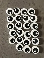 LEGO 98138pb007 Tile Black Eye with Pupil Pattern 23 Pieces