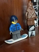 Lego Pen Chewbacca Parts And Lego Snowboarder With Snowboard And Beanie Hat!