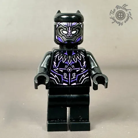 LEGO Minifigure Black Panther sh0728 T'Challa Marvel Purple Highlights