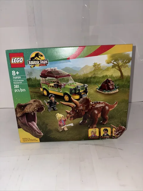 LEGO 76959 Jurassic Park Triceratops Research, Sealed, Complete, DAMAGED BOX