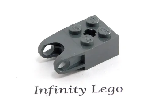 6 LEGO Dark Bluish Grey Brick 2x2 w/ Ball Socket & Axle Hole Narrow Socket 57910