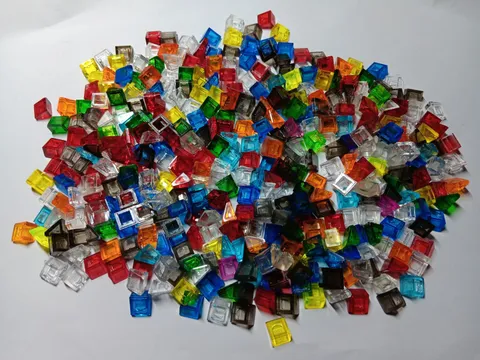 LEGO BULK LOT OF 400 TRANS SLOPE 30 DEGREE 1 X 1 X 2/3 MIXED COLORS #54200
