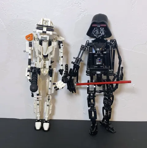 2 Pack Lego Technic Star Wars Darth Vader Stormtrooper 8008 8010 W/Weapons