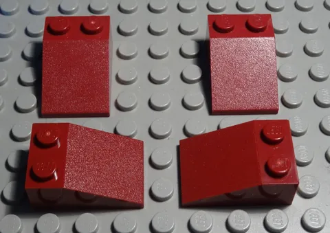 Lego Brick Slant 2x3 Positive Dark Red 4 Pieces