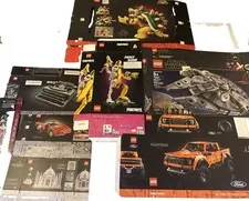Assorted empty Lego boxes 9 Count Star Wars Bowser  Fortnite Peely Globe Raptor