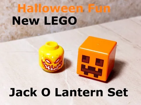 New LEGO Halloween Jack O Lanterns Carved Faces Head Square Pumpkin Lava Monster