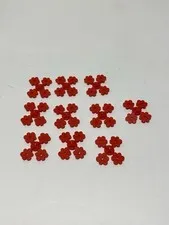 LEGO Part 3742 Plant Flower Small -still On Sprue - Red Vintage New (x 10)