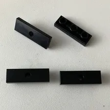 LEGO 4x NEW Black Tile Modified 1x3 Inverted with Hole BLACK #35459