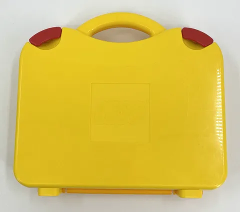 Lego Yellow Storage Container Plastic Carry Case Latch Top W/ Dividers Toy 11x8