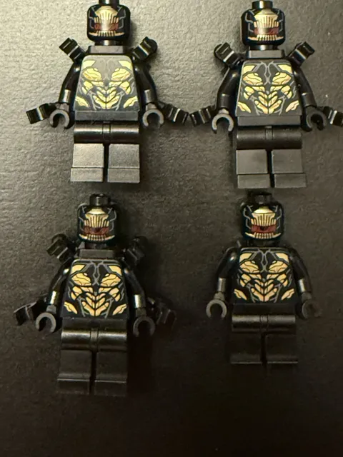 Lot of 4 LEGO Black Outrider Minifigures Marvel MCU Infinity War 76125 DD98