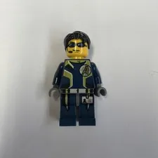 Lego Minifigure - agt001, Agent Chase with Dual Sided Head, Agents (damaged)