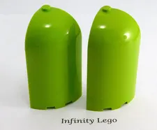 2 LEGO Lime Panels 3 x 3 x 6 Corner Round Horse Trailer (41371 6059 2571)
