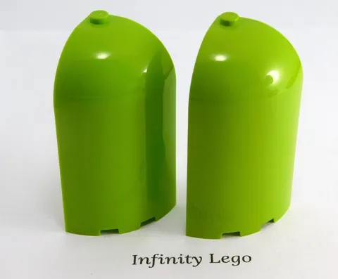 2 LEGO Lime Panels 3 x 3 x 6 Corner Round Horse Trailer (41371 6059 2571)