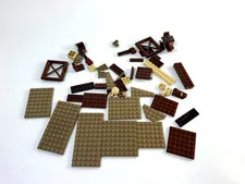 LEGO Genuine Parts Lot Brown Tan Plates Bricks Panels Mixed Pieces Used